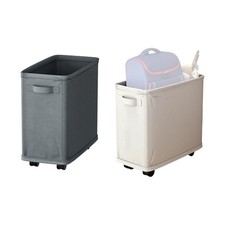 Rolling Laundry Basket Tall Laundry Hamper Thin with Stand Foldable Waterproof 