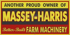 Massey Harris Farm Tractor Equipment Owner Vintage Old School Sign Remake Banner