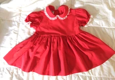 Vintage Mini World Red Dress w/ Lace 3T