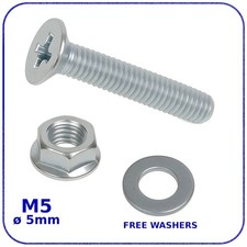 Screws and Nuts M5 5mm Machine Screw Countersunk CSK Pozi Flat Head Zinc Washers