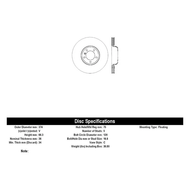 For BMW 550i GT xDrive 10-17 Premium Plain Vented Front Driver Side Brake Rotor Foto 3 de 4