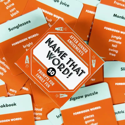 Name That Wort Kartenspiel nach dem Abendessen Vergnügungen Party Familie Spaß Reise Geschenk
