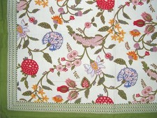 Floral Berry Cotton Tablecloth 90" x 60" Multi Color
