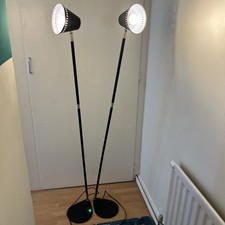 Nordlux Black Matt and Brass Industrial Design Floor Lamps 55in Tall