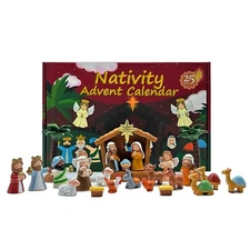 Nativity Set Advent Calendar 2025, for Kids Christmas Countdown Calendars wit...