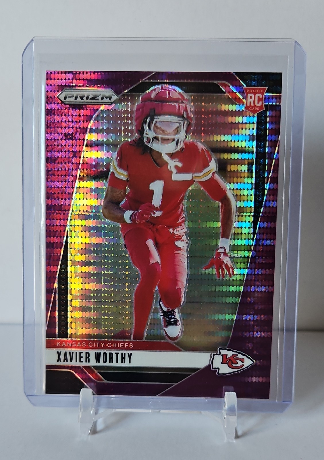 2024 Panini Prizm - Rookies Xavier Worthy #399 Purple Pulsar Prizm (RC)