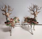 2 Beautiful Fitz & Floyd Florentine Christmas Reindeer Set