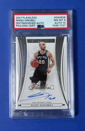 2021 Flawless Manu Ginobili Distinguished Auto PSA 8 AUTO 10 #/25