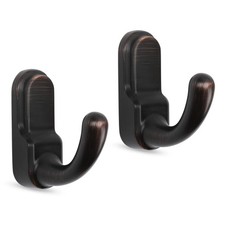 2 Pack Bathroom Hooks for Towels Oil Rubbed Bronze Towel Hooks Wall Mounted B...