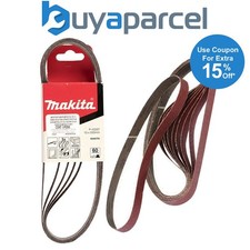 Image of Makita P-43337 5 x Powerfile Sanding Belts 60 Grit Medium 13x 533mm DBS180Z 9032