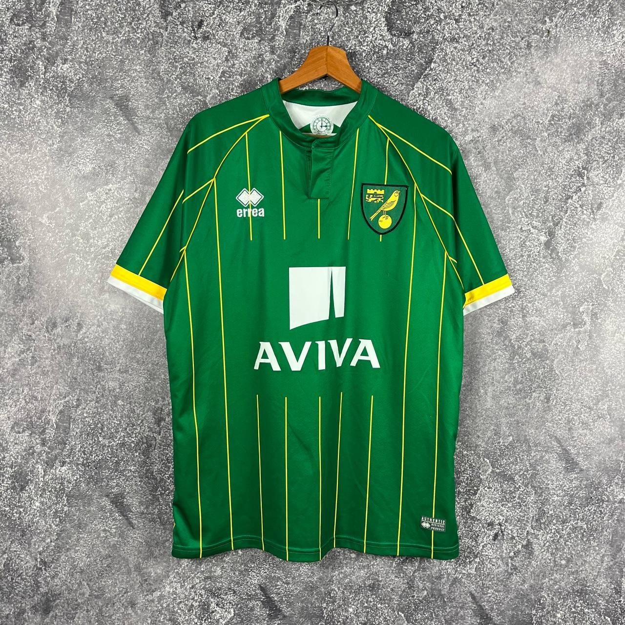 Errea Norwich City 2015/16 Away Soccer Jersey T-Shirt Kit Green Size L