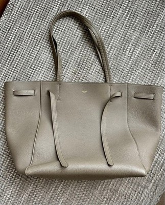 Celine Cabas Phantom Taupe Leather Tote Bag Large 現ロゴ Auth