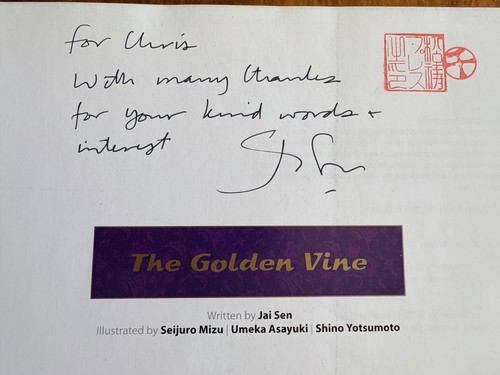 THE GOLDEN VINE BY JAI SEN SIGNED! 2003 PB FIRST PRINTING SEIJURO MIZU ILLUSTR + - Picture 4 of 6