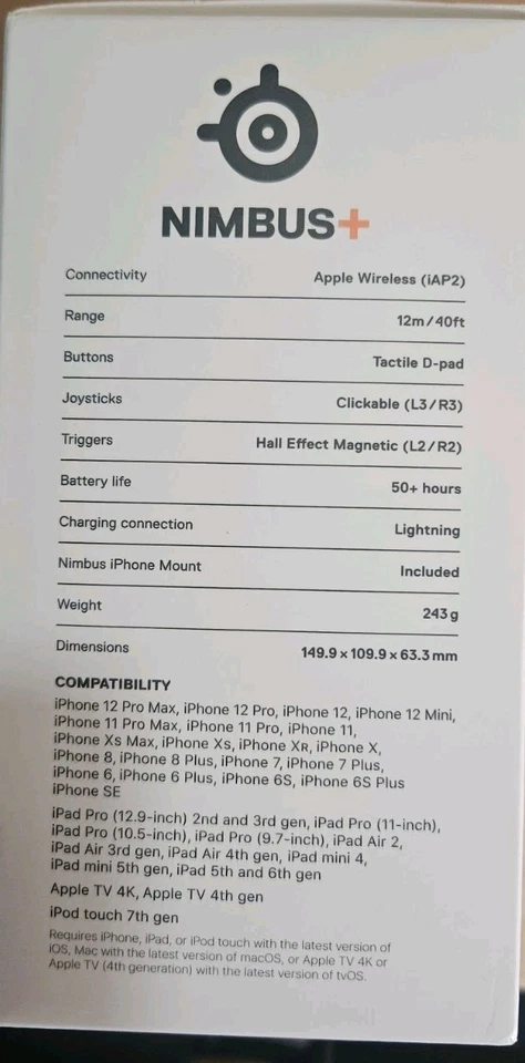 SteelSeries Nimbus Plus Nimbus+ GC-00007 Wireless Gaming Controller A1 - Image 3 of 4