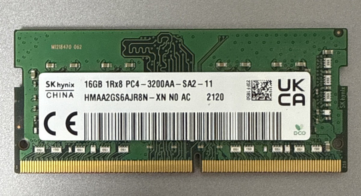SK Hynix 16GB 1RX8 PC4-3200AA-SA2 SODIMM Memory RAM HMAA2GS6CJR8N