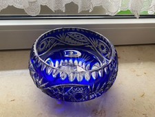 Schleuderstern Kristallschale in blau