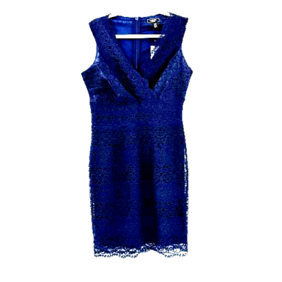 Lipsy Lace Bodycon Dress Size 10 Navy Blue Cocktail Evening Party V Neck  NEW | eBay