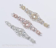 Bridal Rhinestone Applique- Wedding Belt- Bridal Belt DIY- Small Crystal Motif