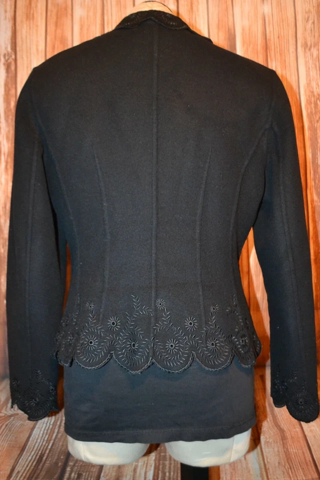 Blazer Rena Lange para mujer 100 % lana con 3 botones delanteros talla 10 Foto 4 de 4