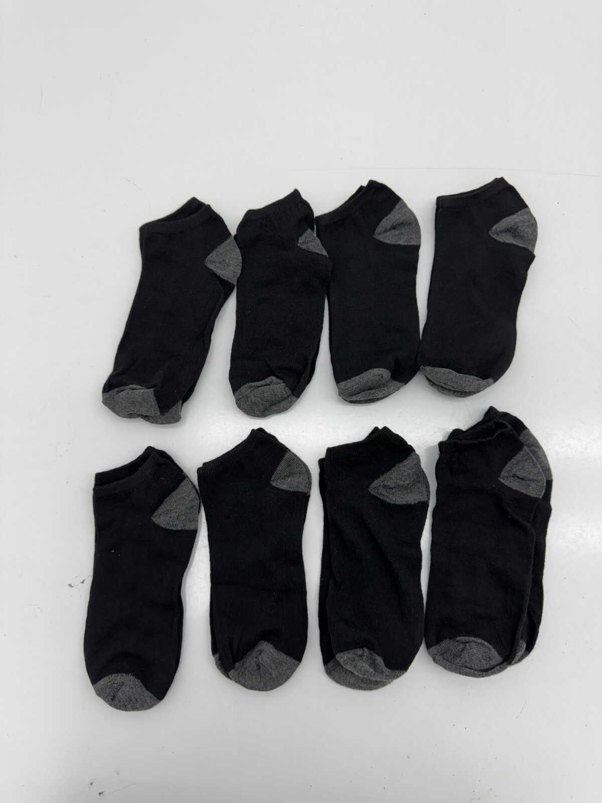 Affordable Shein Unisex Black Ankle Socks - 8-Pack One Size Fits All Adults-image