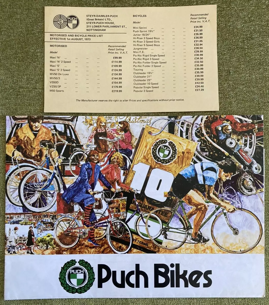 PUCH Prospekt 1977 78 79 Preisliste England 1973 Rennrad Fahrrad