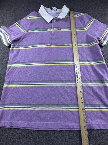Brooks Brothers Polo Mens X-Large Purple Striped Shirt Slim Fit Short Sleeve VTG - Picture 3 of 10