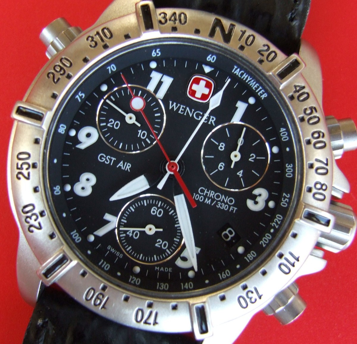 SUPER Rare WENGER GST AIR TITANIUM Swiss Army CHRONOGRAPH~Ratchet