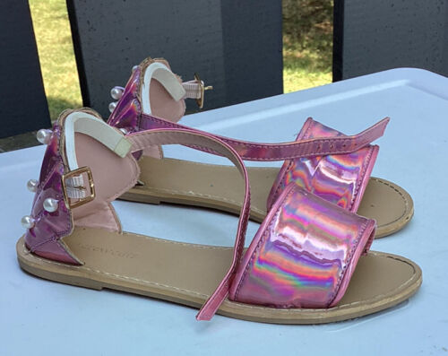Crewcuts Niñas Rosa Sandalias Perlas Concha Espalda Diseño Niñas Grandes Talla 1 - Imagen 1 de 12