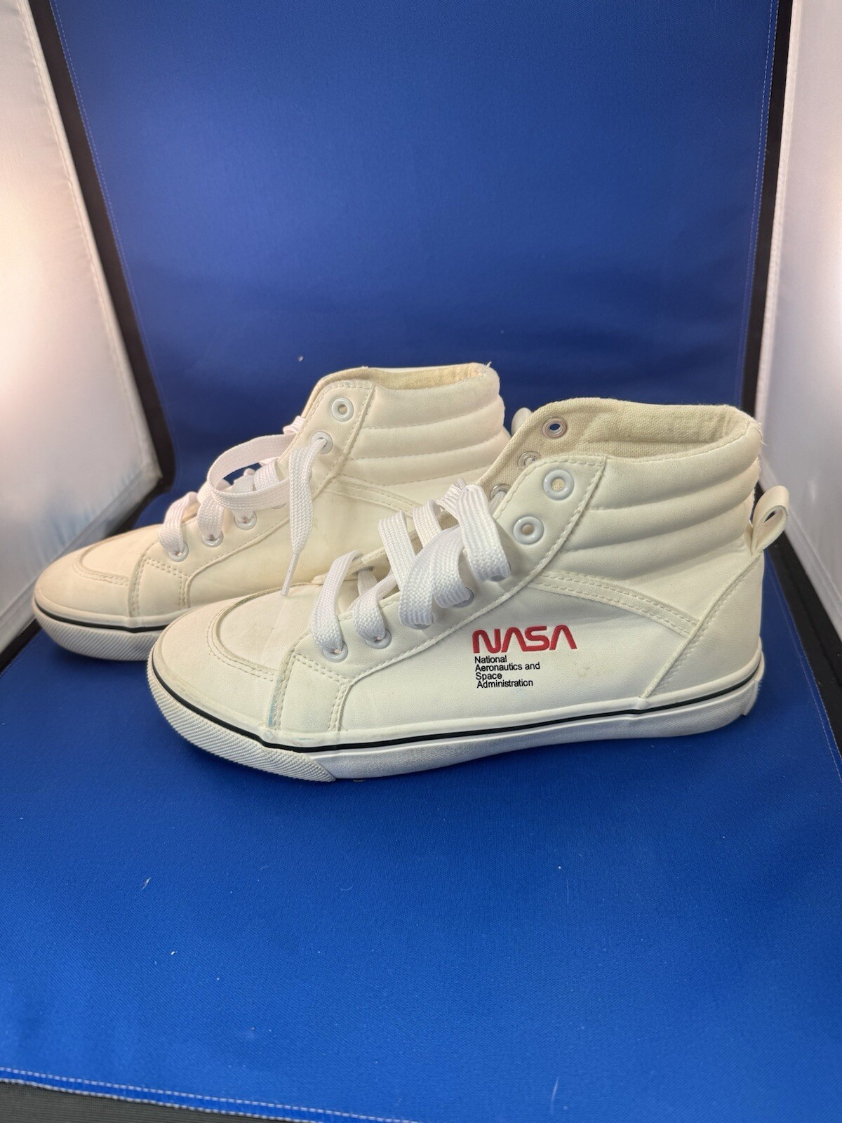 SAOLA Scarpe da tennis uomo NASA bianche pelle vitale alte taglia 7 5