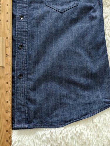 G Star Raw Biker Rinsed Denim Shirt Mens Medium Blue Long Sleeve Zipped Pocket - Picture 8 of 12