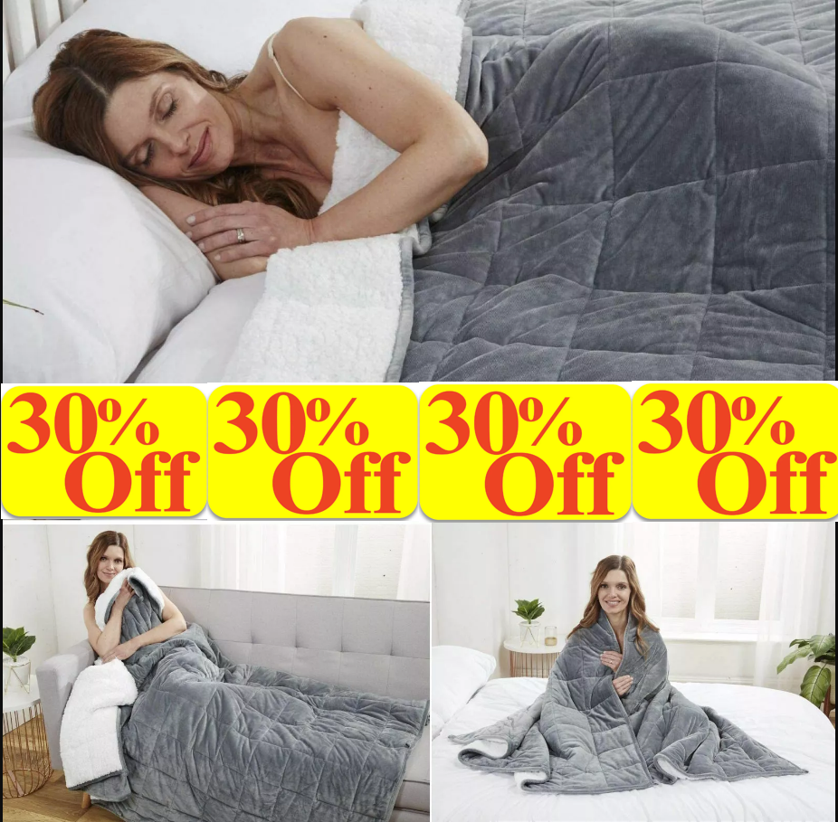 SHERPA Fleece WEIGHTED BLANKET Plush Velvet Soft Sensory Anxiety AUTISM  Throw UK