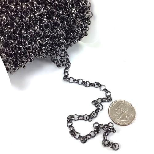 Collar de cadena de eructador encuadernado redondo de metal BlackRolo 3 mm 4 mm 5 mm 6 mm 7 mm - Imagen 9 de 10