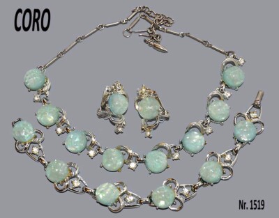 Chor, elegantes Set vgt Collier, Armband, Ohrringe 60er Jahre