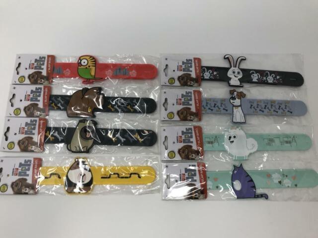 Complete Set of 8 Different Bullsitoy Secret Life of Pets Slap Band Bracelets for sale online