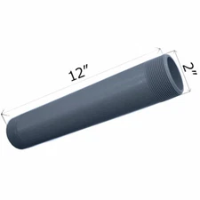 CMI 820120 12 inch x 2 inch Threaded Nipple PVC, 220-120-1