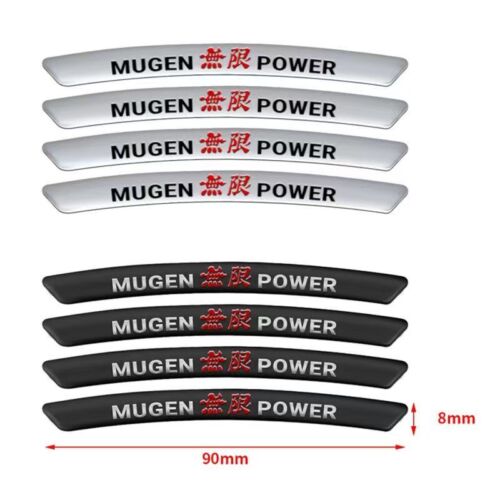 4Pcs For MUGEN POWER Emblem Badge Sport Wheel Wheels Rim Sticker Decal - Zdjęcie 1 z 16