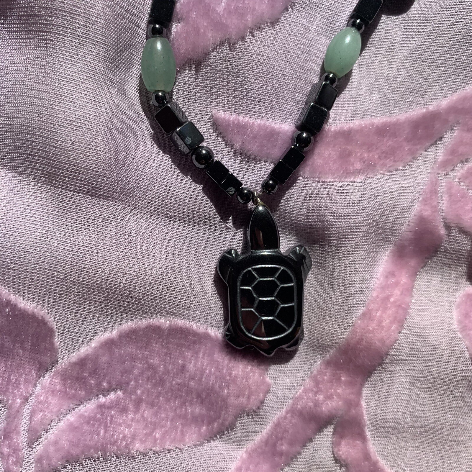 High Quality Hematite Gemstone Turtle Necklace - image 5