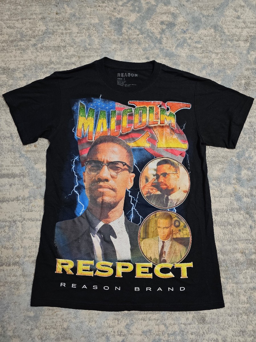MALCOLM X T-Shirt REASON Brand All Over Print AOP Black Rights