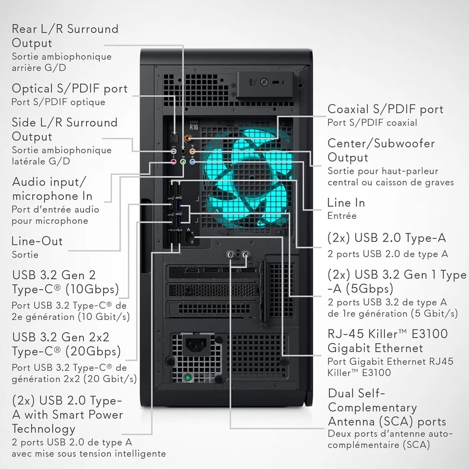 Dell Alienware Aurora R16, Gaming, Intel i9-14900F, 32GB, 1TB NVMe, RTX 4070 - Image 3 of 4