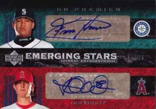 2007 UD Premier FELIX HERNANDEZ JERED WEAVER Dual Auto Emerging Stars Card #d 40