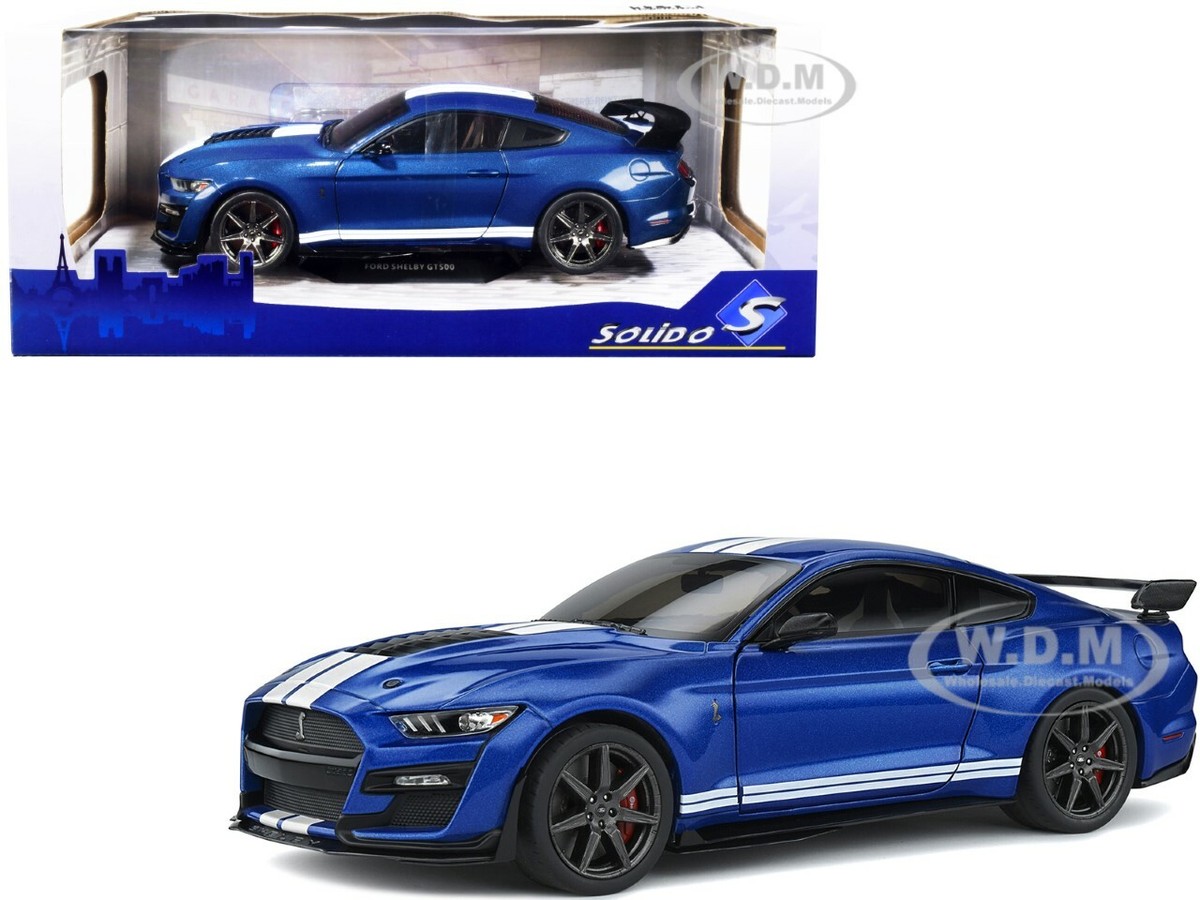 2020 FORD MUSTANG SHELBY GT500 BLUE W/STRIPES 1/18 DIECAST