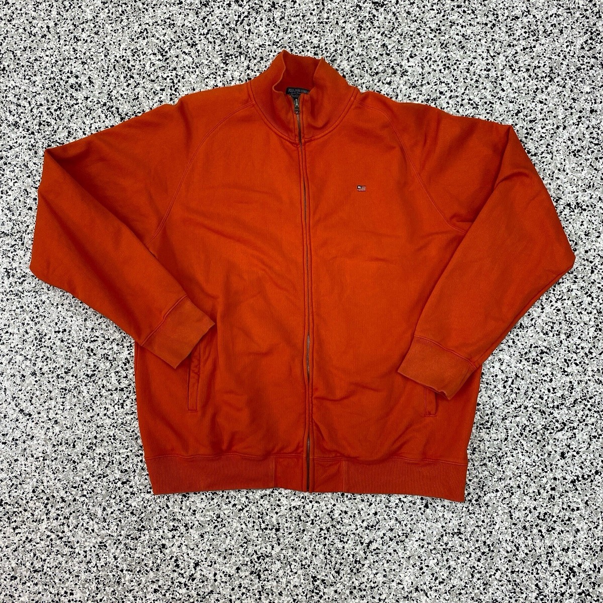Vintage Polo Jeans Co Ralph Lauren Men's Orange Zip Mock