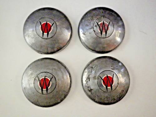 (4) 1948, 1949, 1950, 1951 ORIGINAL Willys Overland Jeepster Hubcaps Chrome