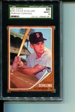 1962 TOPPS #345 CHUCK SCHILLING RED SOX SGC 88 NM-MT 8 VERY LOW POP CENTERD CARD