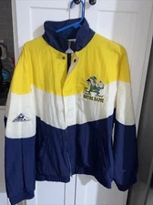 NOTRE DAME FIGHTING IRISH Jacket VINTAGE APEX ONE LRG Sewn NCAA LOGO Leprechaun