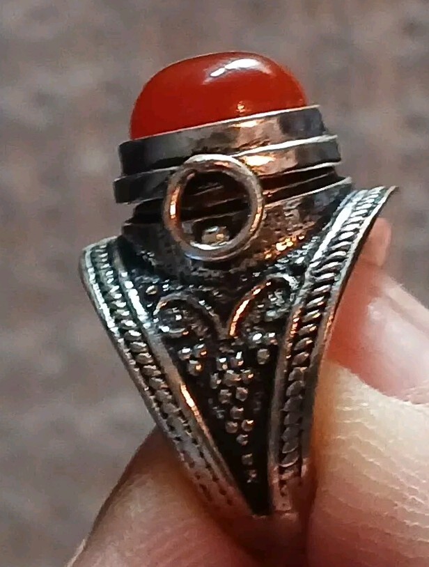 Poision Ring Opens Carnelion Translucent Red Oran… - image 12