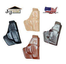 J&J SMITH & WESSON CSX 9MM OWB W/ BELT CLIP FORMED PREMIUM LEATHER HOLSTER