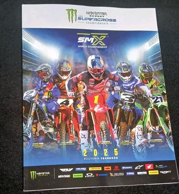 RARE 2025 MONSTER ENERGY SX SMX SUPERCROSS YEARBOOK PROGRAM DEEGAN JETT LAWRENCE