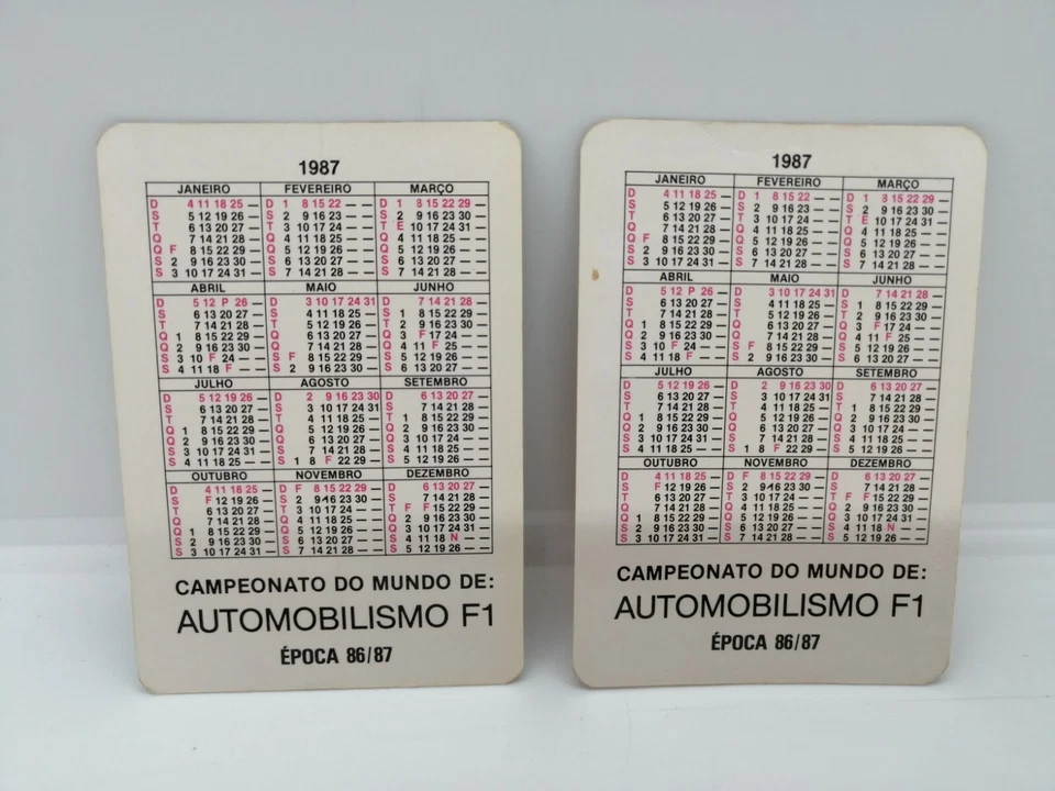 2 rare Vintage Alan Prost Formula 1 *world champion* pocket calendars card -1987 - Image 2 of 4
