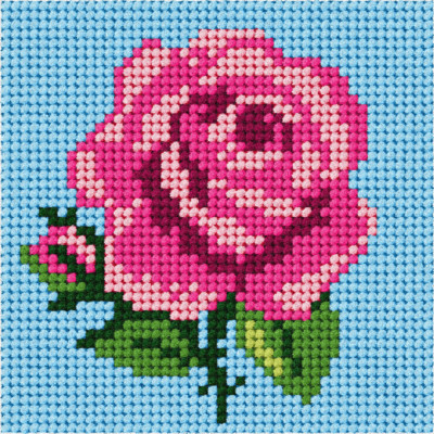 Orchideen-Nadelstich-Kit: Meine erste Stickerei: Mini: Rose